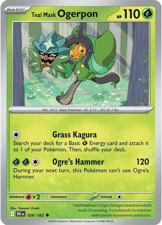 Teal Mask Ogerpon 026/182 - Destined Rivals Pokémon TCG card