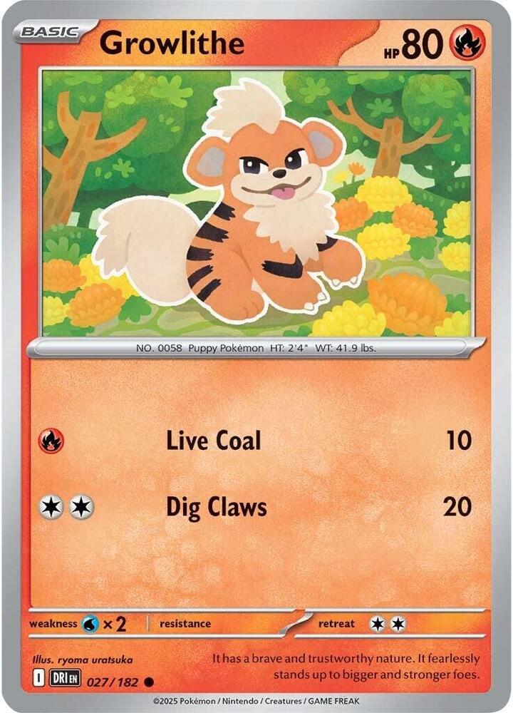 Growlithe 027/182 - Destined Rivals Pokémon TCG card