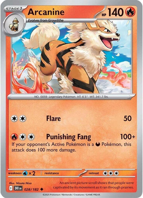 Arcanine 028/182 - Destined Rivals Pokémon TCG card