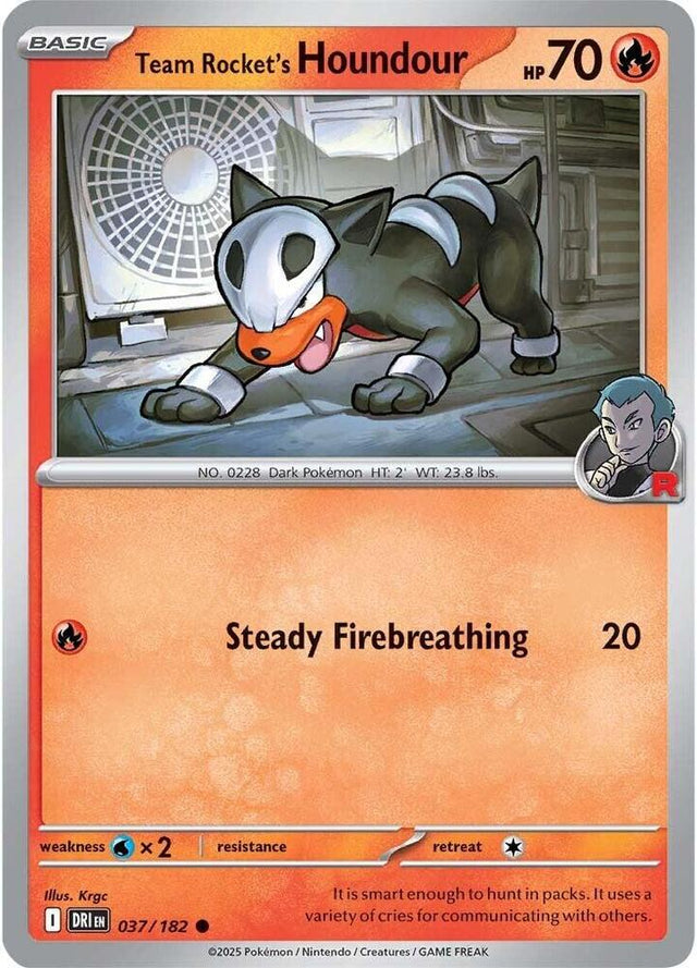 Team Rocket's Houndour 037/182 - Destined Rivals Pokémon TCG card