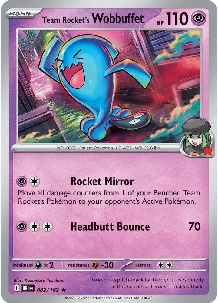 Team Rocket's Wobbuffet 082/182 - Destined Rivals Pokémon TCG card