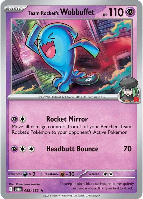 Team Rocket's Wobbuffet 082/182 - Destined Rivals Pokémon TCG card