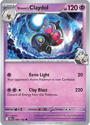 Steven's Claydol 084/182 - Destined Rivals Pokémon TCG card