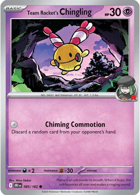 Team Rocket's Chingling 085/182 - Destined Rivals Pokémon TCG card