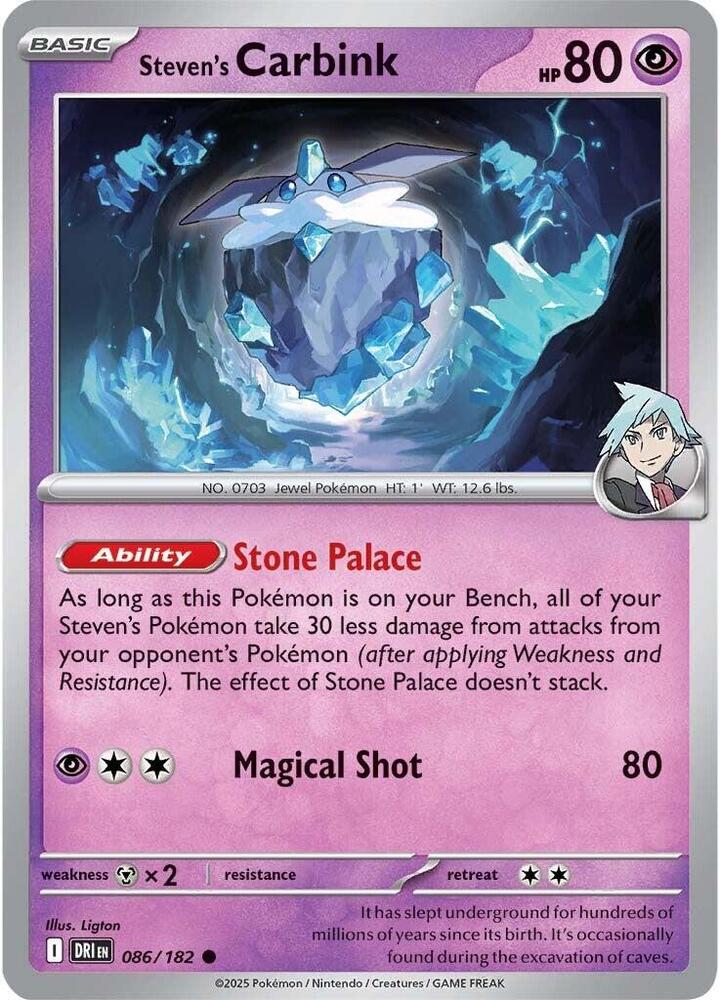 Steven's Carbink 086/182 - Destined Rivals Pokémon TCG card