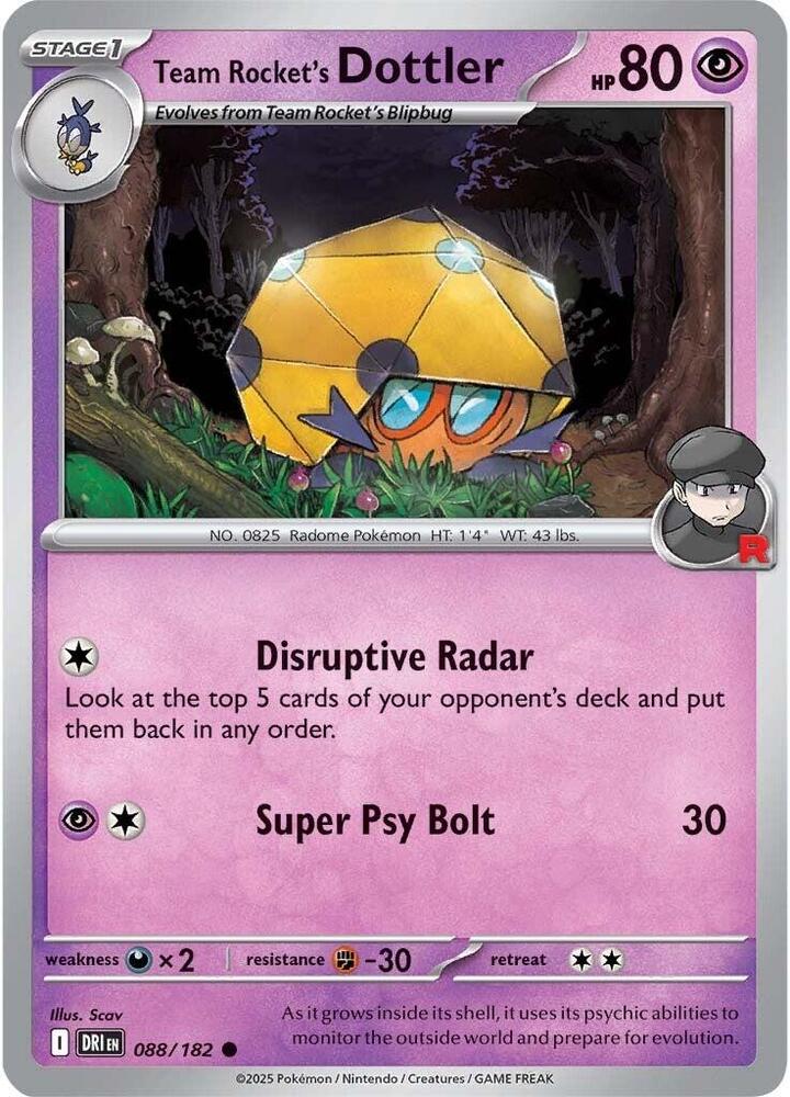 Team Rocket's Dottler 088/182 - Destined Rivals Pokémon TCG card