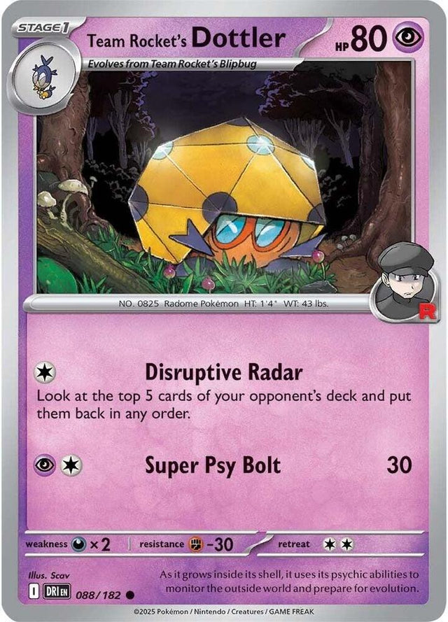 Team Rocket's Dottler 088/182 - Destined Rivals Pokémon TCG card