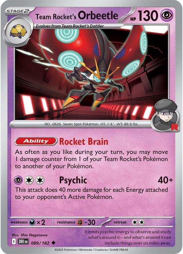 Team Rocket's Orbeetle 089/182 - Destined Rivals Pokémon TCG card