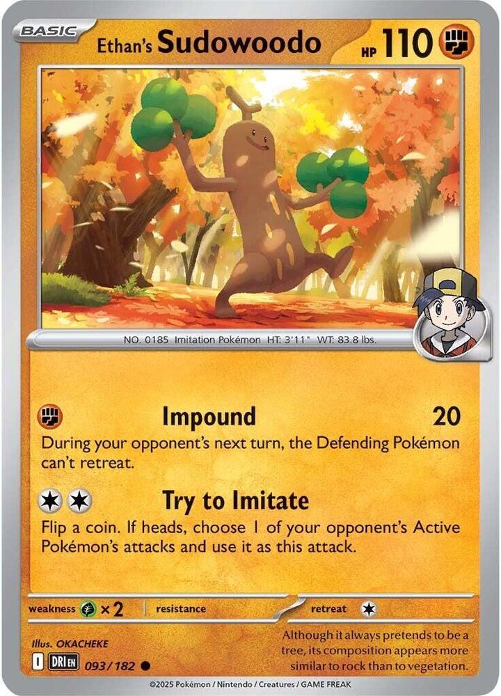 Ethan's Sudowoodo 093/182 - Destined Rivals Pokémon TCG card