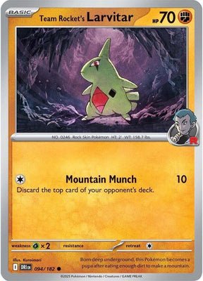 Team Rocket's Larvitar 094/182 - Destined Rivals Pokémon TCG card