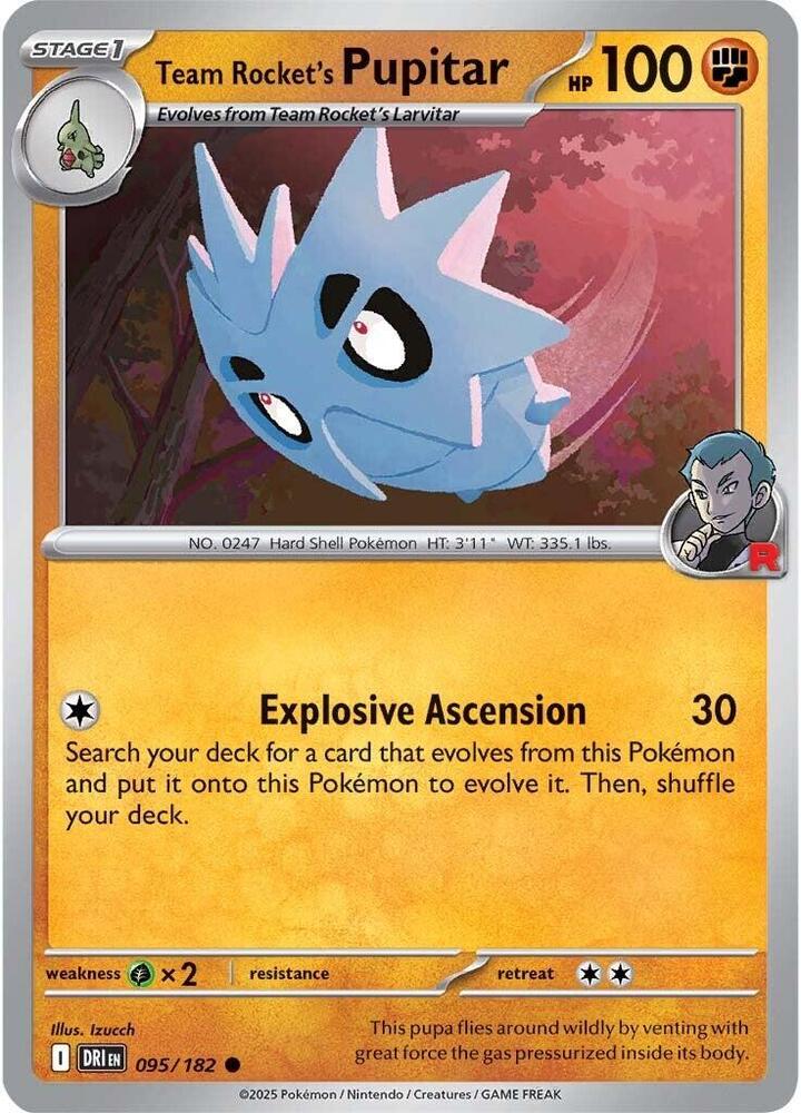 Team Rocket's Pupitar 095/182 - Destined Rivals Pokémon TCG card