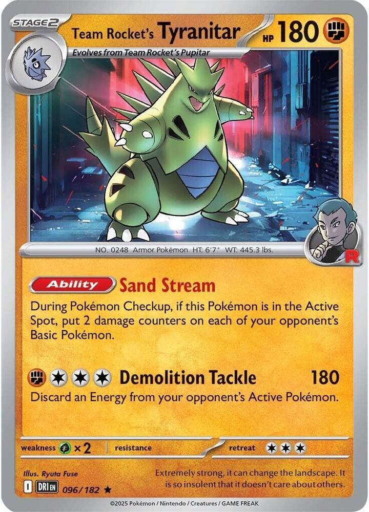 Team Rocket's Tyranitar 096/182 - Destined Rivals Pokémon TCG card