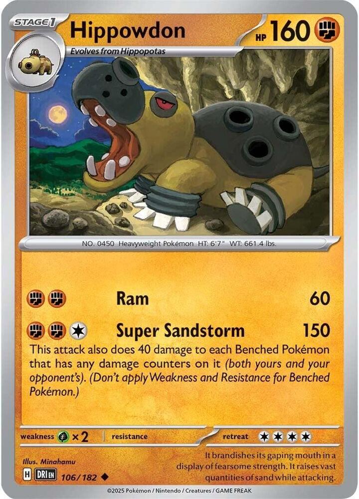 Hippowdon 106/182 - Destined Rivals Pokémon TCG card