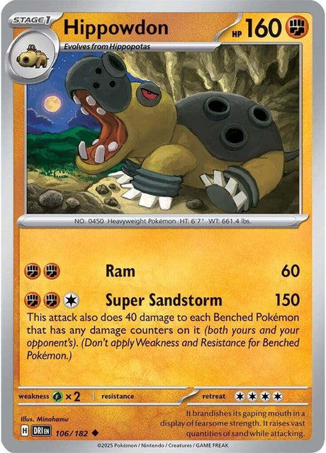Hippowdon 106/182 - Destined Rivals Pokémon TCG card