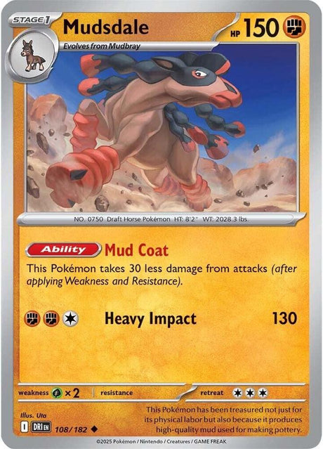 Mudsdale 108/182 - Destined Rivals Pokémon TCG card