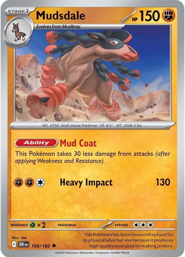 Mudsdale 108/182 - Destined Rivals Pokémon TCG card