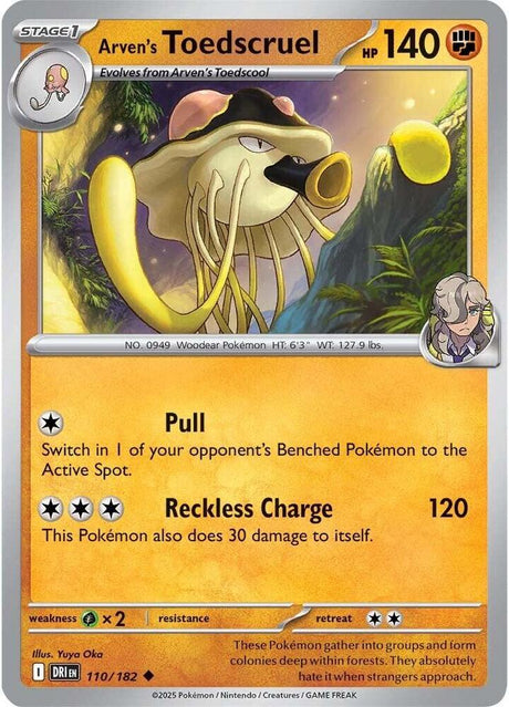 Arven's Toedscruel 110/182 - Destined Rivals Pokémon TCG card
