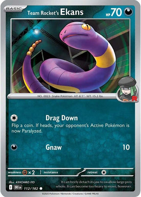 Team Rocket's Ekans 112/182 - Destined Rivals Pokémon TCG card