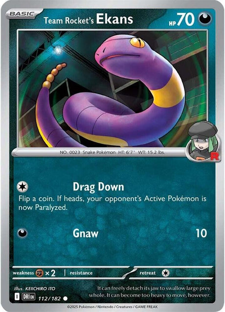 Team Rocket's Ekans 112/182 - Destined Rivals Pokémon TCG card