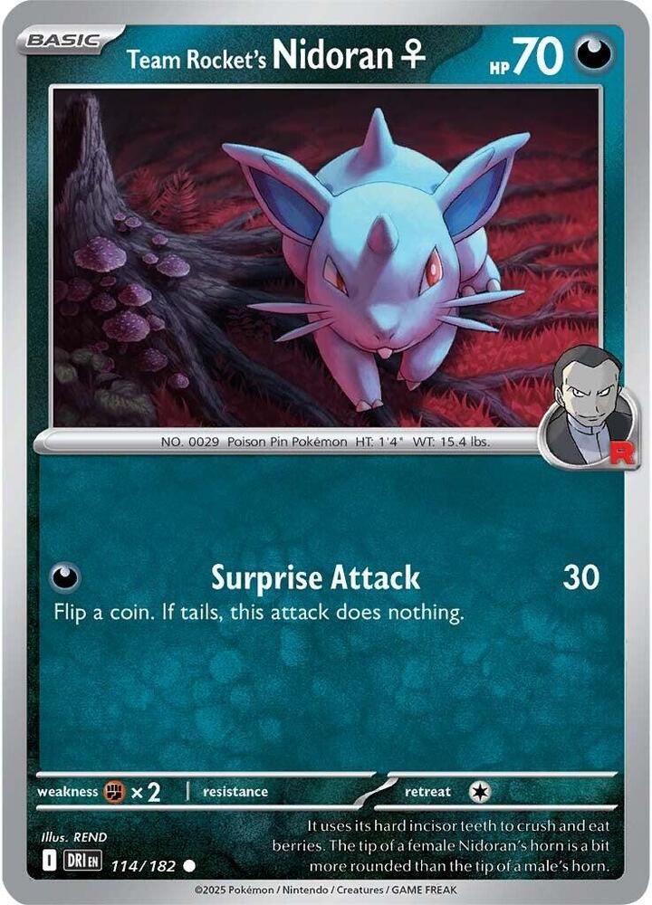Team Rocket's Nidoran♀ 114/182 - Destined Rivals Pokémon TCG card