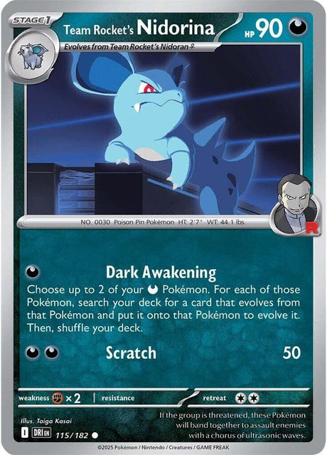 Team Rocket's Nidorina 115/182 - Destined Rivals Pokémon TCG card