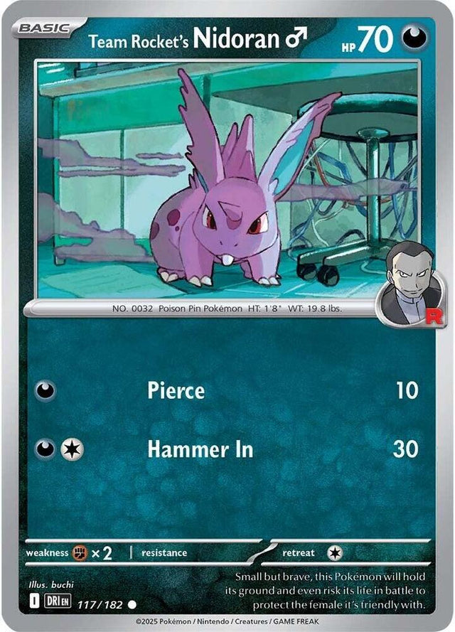 Team Rocket's Nidoran♂ 117/182 - Destined Rivals Pokémon TCG card