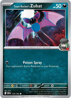 Team Rocket's Zubat 120/182 - Destined Rivals Pokémon TCG card
