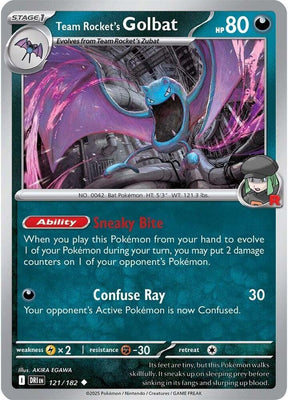 Team Rocket's Golbat 121/182 - Destined Rivals Pokémon TCG card