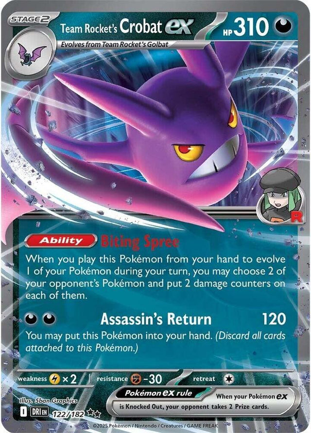 Team Rocket's Crobat ex 122/182 - Destined Rivals Pokémon TCG card