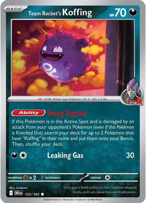Team Rocket's Koffing 125/182 - Destined Rivals Pokémon TCG card