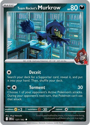 Team Rocket's Murkrow 127/182 - Destined Rivals Pokémon TCG card