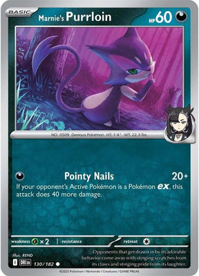 Marnie's Purrloin 130/182 - Destined Rivals Pokémon TCG card