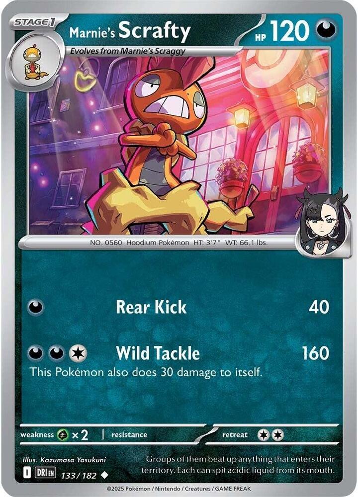 Marnie's Scrafty 133/182 - Destined Rivals Pokémon TCG card