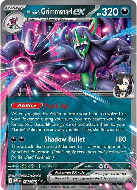 Marnie's Grimmsnarl ex 136/182 - Destined Rivals Pokémon TCG card