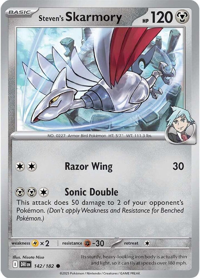 Steven's Skarmory 142/182 - Destined Rivals Pokémon TCG card