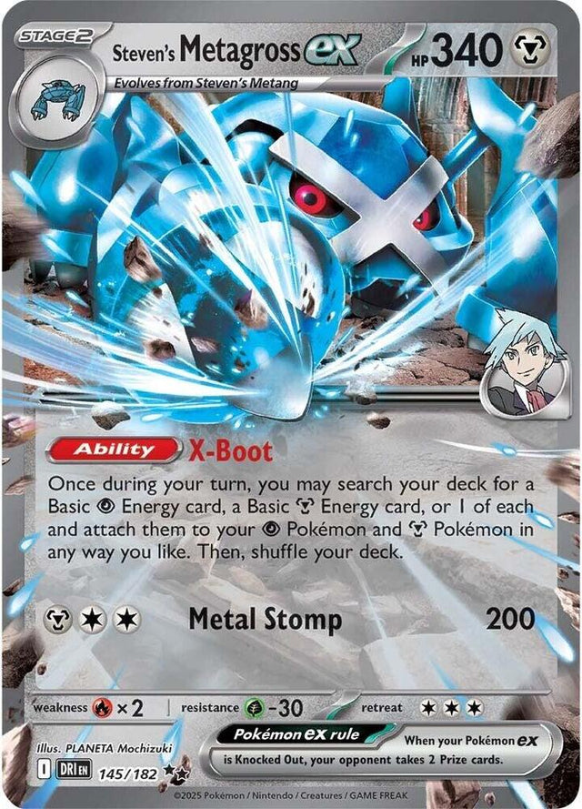 Steven's Metagross ex 145/182 - Destined Rivals Pokémon TCG card