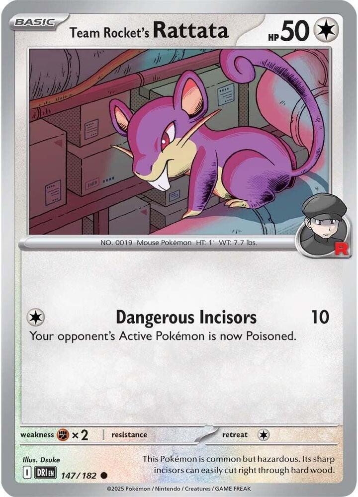 Team Rocket's Rattata 147/182 - Destined Rivals Pokémon TCG card