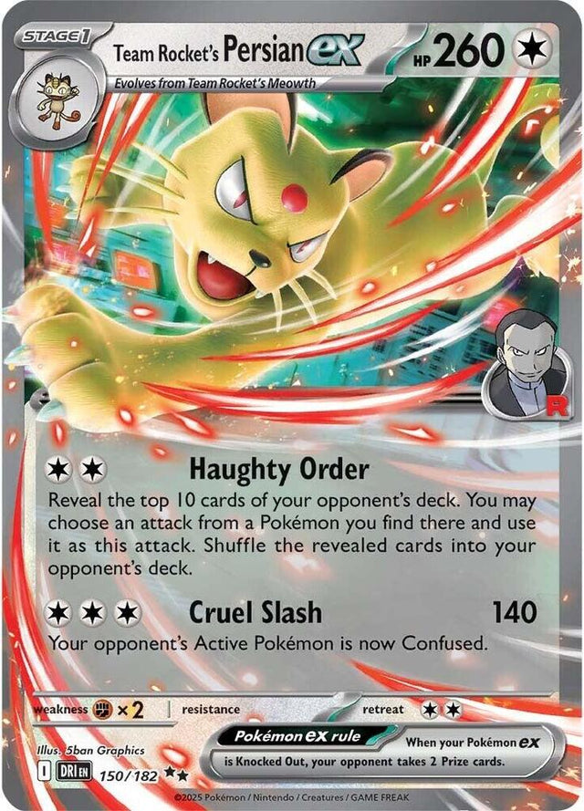 Team Rocket's Persian ex 150/182 - Destined Rivals Pokémon TCG card