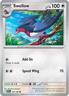 Swellow 157/182 - Destined Rivals Pokémon TCG card