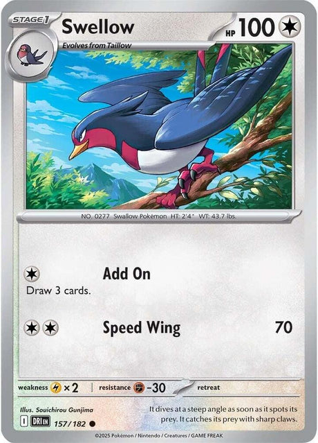 Swellow 157/182 - Destined Rivals Pokémon TCG card