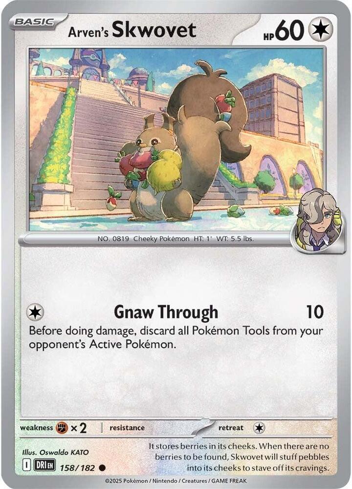 Arven's Skwovet 158/182 - Destined Rivals Pokémon TCG card