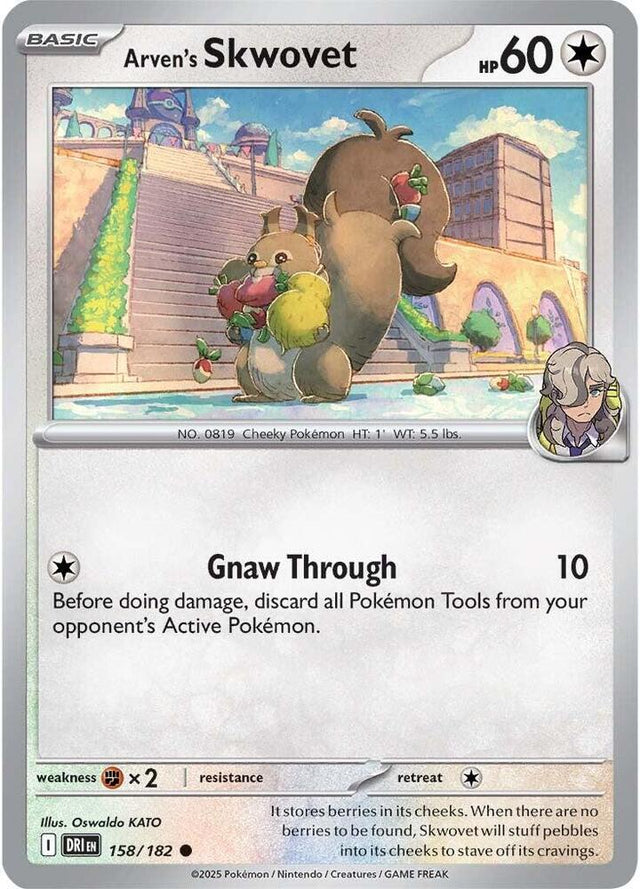 Arven's Skwovet 158/182 - Destined Rivals Pokémon TCG card