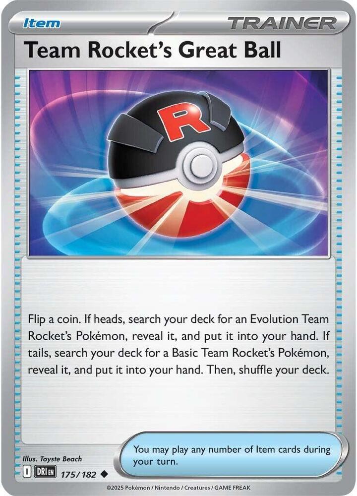 Team Rocket's Great Ball 175/182 - Destined Rivals Pokémon TCG card