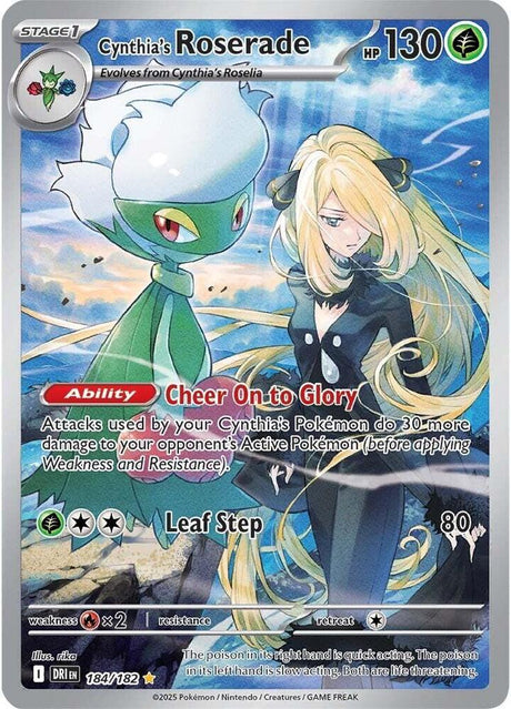 Cynthia's Roserade 184/182 - Destined Rivals Pokémon TCG card