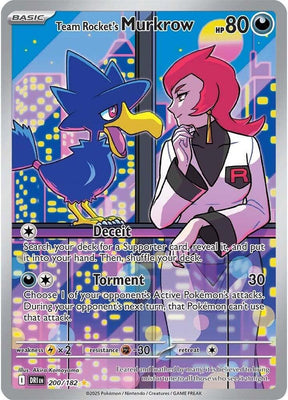 Team Rocket's Murkrow 200/182 - Destined Rivals Pokémon TCG card