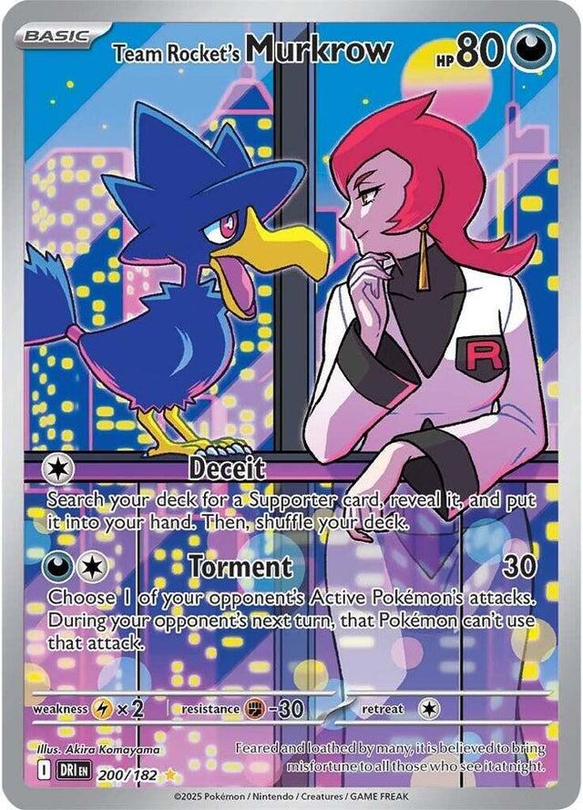Team Rocket's Murkrow 200/182 - Destined Rivals Pokémon TCG card