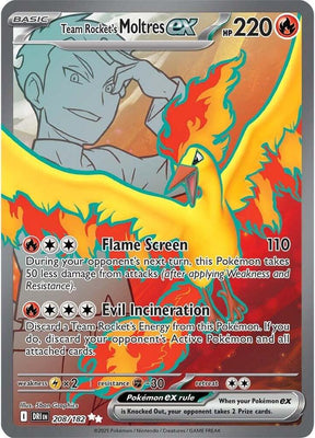 Team Rocket's Moltres ex 208/182 - Destined Rivals Pokémon TCG card