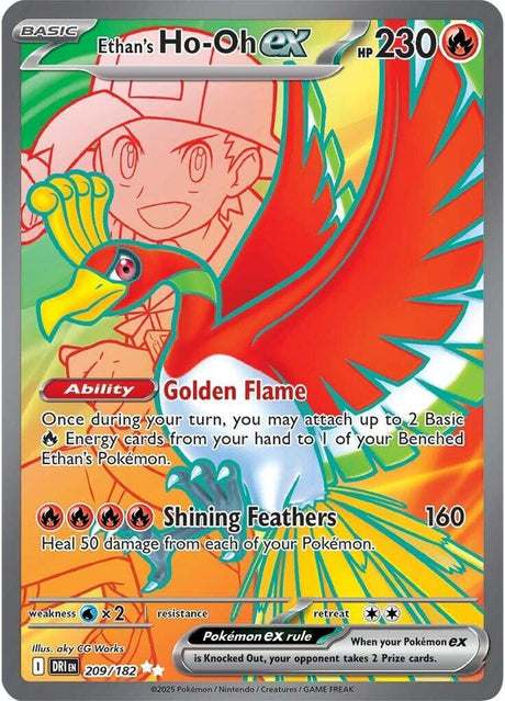 Ethan's Ho-Oh ex 209/182 - Destined Rivals Pokémon TCG card