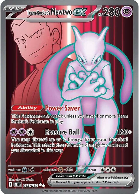 Team Rocket's Mewtwo ex 213/182 - Destined Rivals Pokémon TCG card