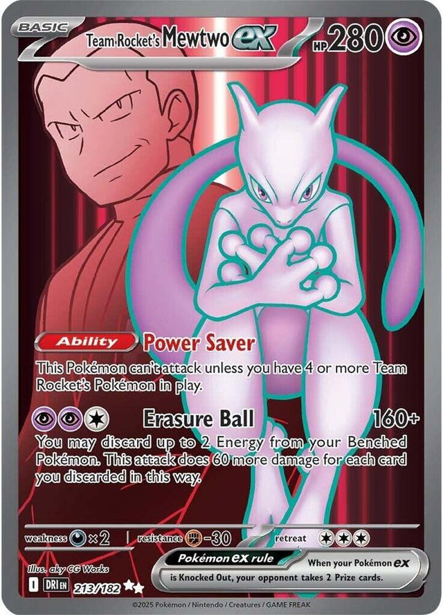 Team Rocket's Mewtwo ex 213/182 - Destined Rivals Pokémon TCG card